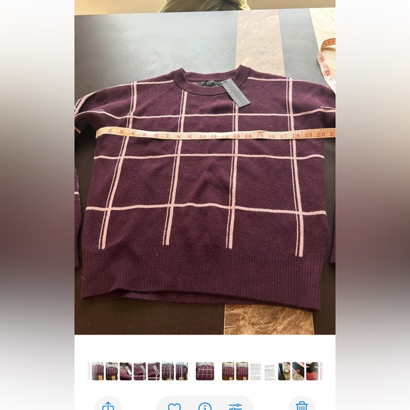 Banana Republic Italian Wool Cashmere Blend Burgundy Sweater. Size Small. NEW - Picture 7 of 9